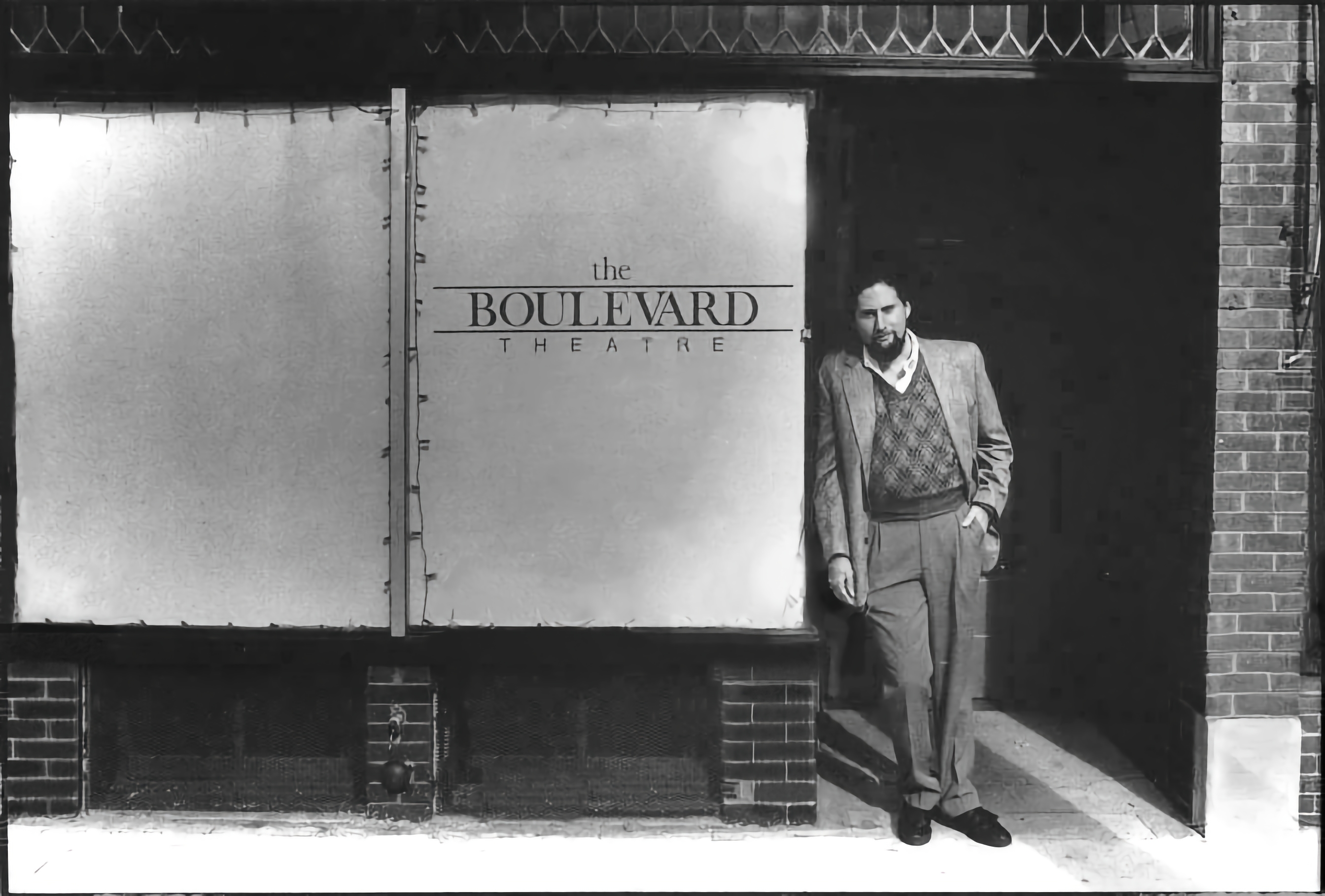 Mark Bucher in front of Boulevard Theatre in Milwaukee, Wisconsin